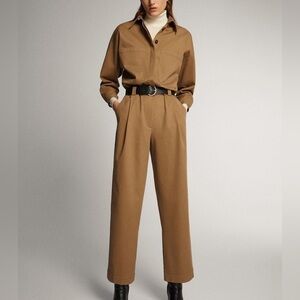 Massimo Dutti Cotton Lyocell Utility Jumpsuit -  M